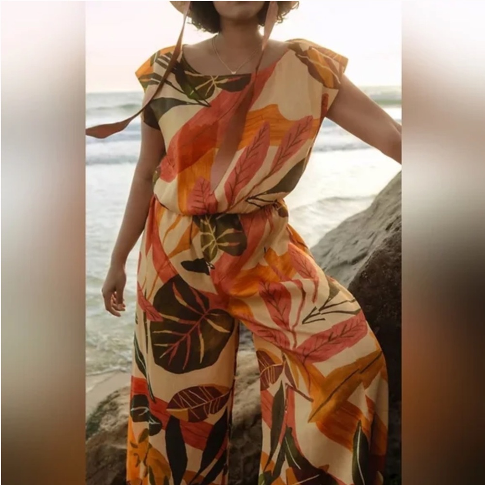 Anthropologie Luxury Palm two piece set (Geisha Designs)